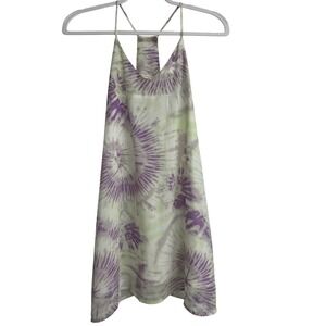 Style Rack Tie Dye Cami Dress Purple Green Short Mini Women's Small
